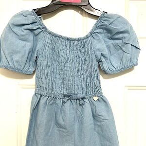 Vince Camuto Girls Youth Denim Style Blue Color Flare One Piece Romper NWT